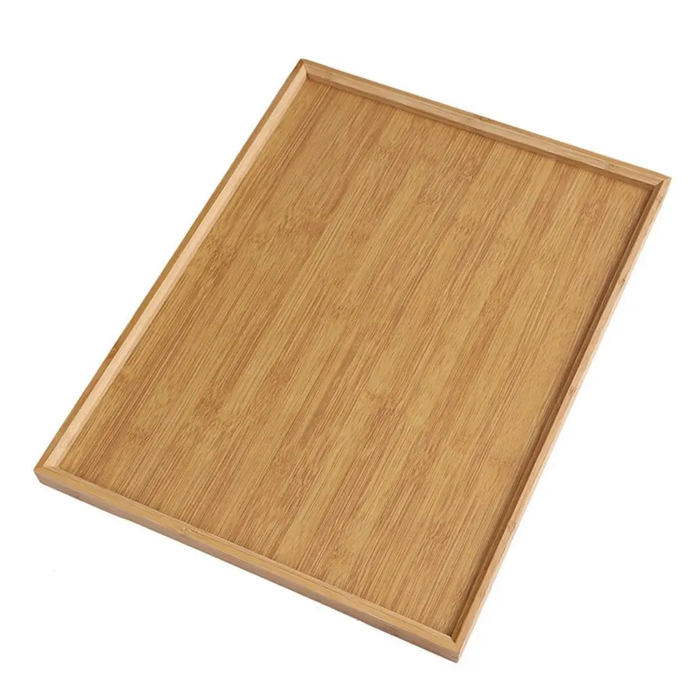 Decorate Tray Natural Bamboo Bamboo Wooden Tray Rectangular Retro Style Food Storage Trays Dessert Pallet Home