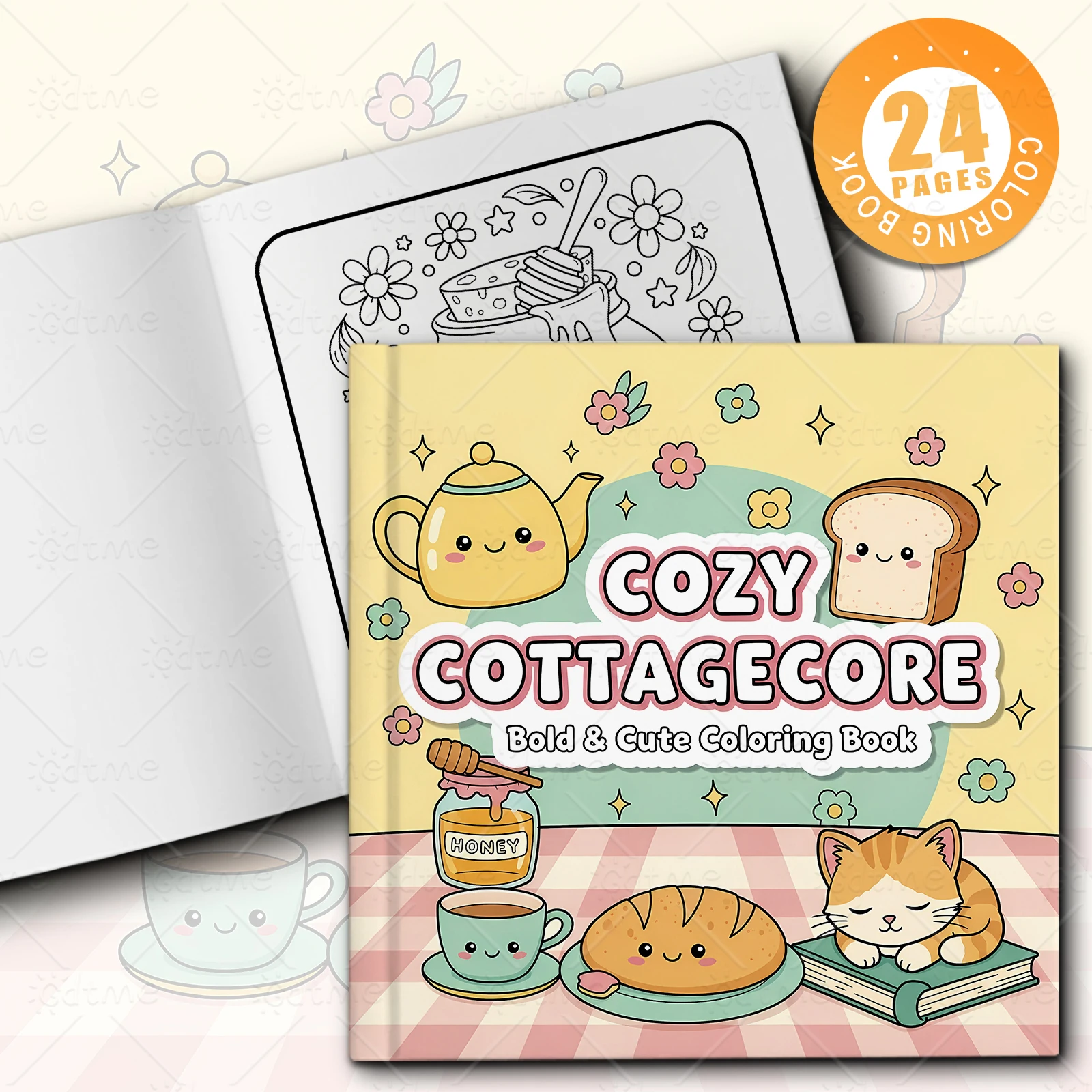 COZY COTTAGECORE Bold-easy Patterns Coloring Book for Adults Cute Drawing Book Perfect Gift for Party and Birthday ﻿