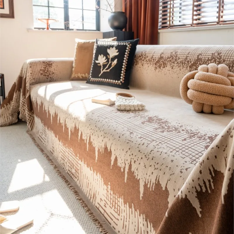 

2025 All-Season Universal One-Piece Full Coverage Sofa Throw Cover Non-Slip Fit Soft Chenille Couch Cover Cushion Protector Mats