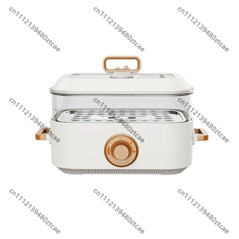 5L Large Capacity Split Electric Hot Pot Multifunctional Separate Cooking Pot With Steamer For Home Use
