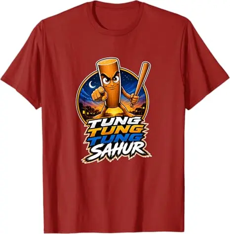 Tung-Tung-Tung Sahur Meme Shirts Italian Brainrot für Jungen, modisches T-Shirt, Y2k, niedliche italienische Brainrot-Grafik, ästhetische Kleidung – Detail 6
