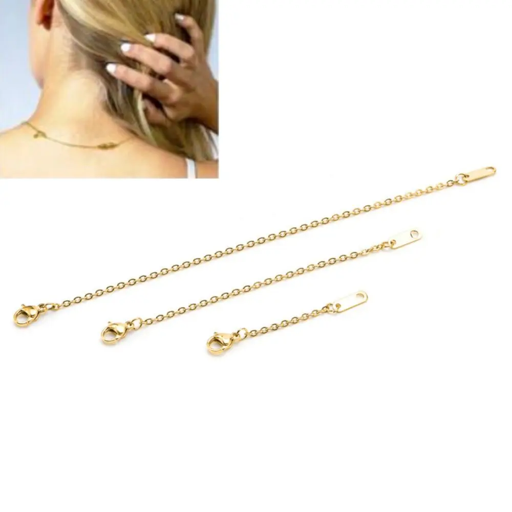for Bracelet Necklace Extender Safety Chain Jewelry Findings & Components DIY Stainless Steel Extender Chain Silver Color