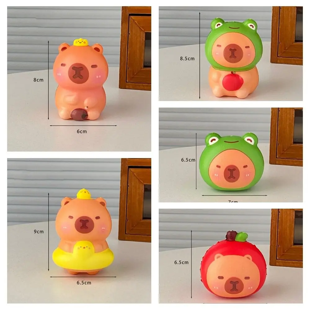 흥미로운 감각 장난감 Capybara Squeeze Toy 느린 리바운드 Fidget 장난감 만화 Fidget 장난감 3D PU 핀치 감압 장난감 어린이