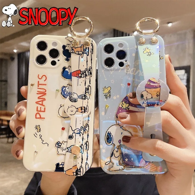 Snoopy Phone Case for IPhone 15 14 13 12 11 Pro Max Cartoon Cartoon Cute Girls Silica Shockproof Non-slip Case Women Phone Shell