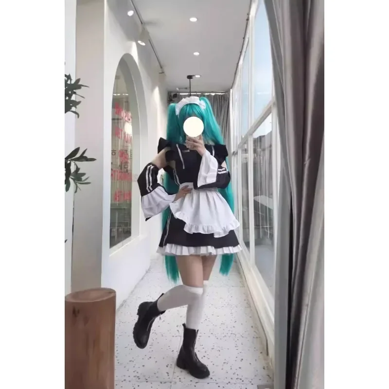 

Hatsune Mikuu Cosplay Maid outfit COS Anime Outfits Women Music Girls White Dress Female Cherry Virtual Singer Carnival Party