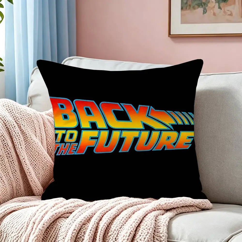 Movie B-Back To The Future  Square Double-Sided printed Pillow Case Bedroom Bedside Pillow Sofa Cushion Cover