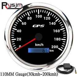 Custom 7 Color LED Universal 110MM GPS Speedometer Gauge 60/80/120/200KMH 80MPH Speed Gauge Meter For Motorcycle Marine Boat Car
