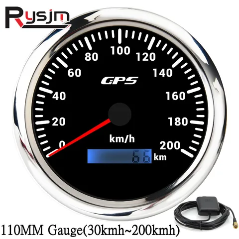 7-цветный светодиодный универсальный 110 мм GPS спидометр 60/80/120/200 км/ч 80MPH датчик скорости для мотоцикла, морской лодки, автомобиля