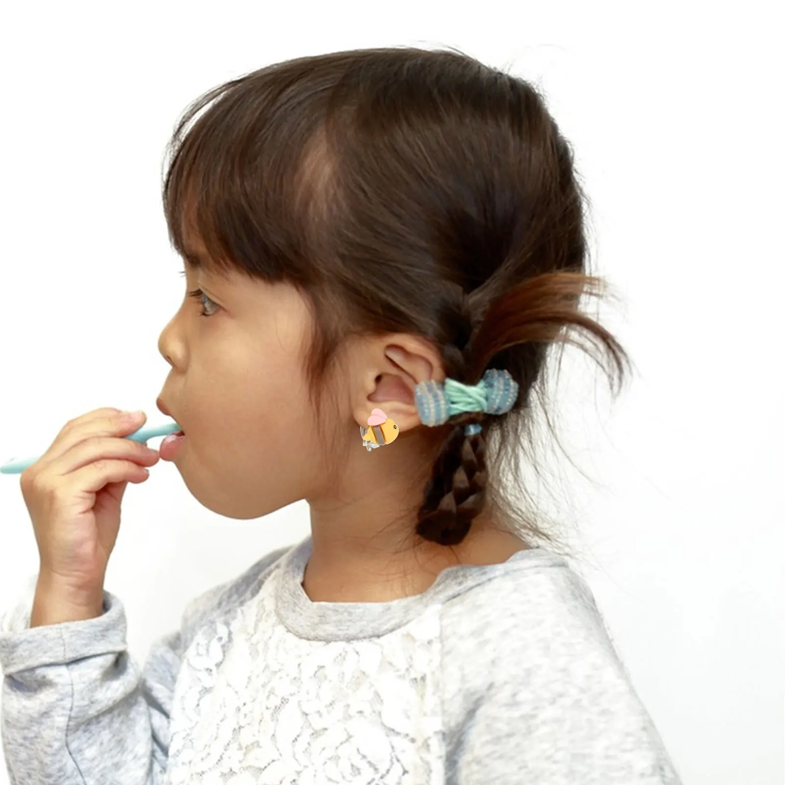 

5 Pairs Children Ear Accessories Lovely Plastic Flower Earrings Kids Clip On Girl Ear Clips Cartoon For Play Jewelry Set Girls