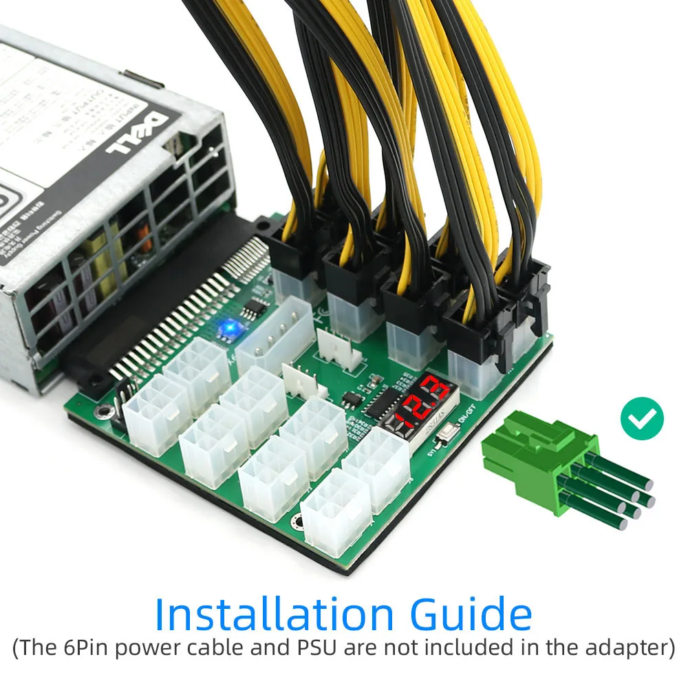 Upgrade Version ATX 16x 6Pin Power Supply Breakout Board  for Dell brand PSU  and BTC Mining