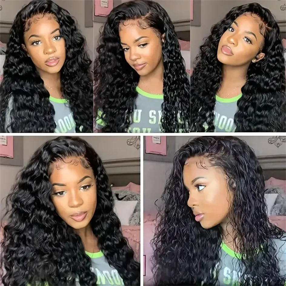 Deep Wave Frontal Wig 250% 13x6 HD Lace Front Wig human hair Brazilian Loose Curly Water Wave 5x5 Glueless Wigs For Women