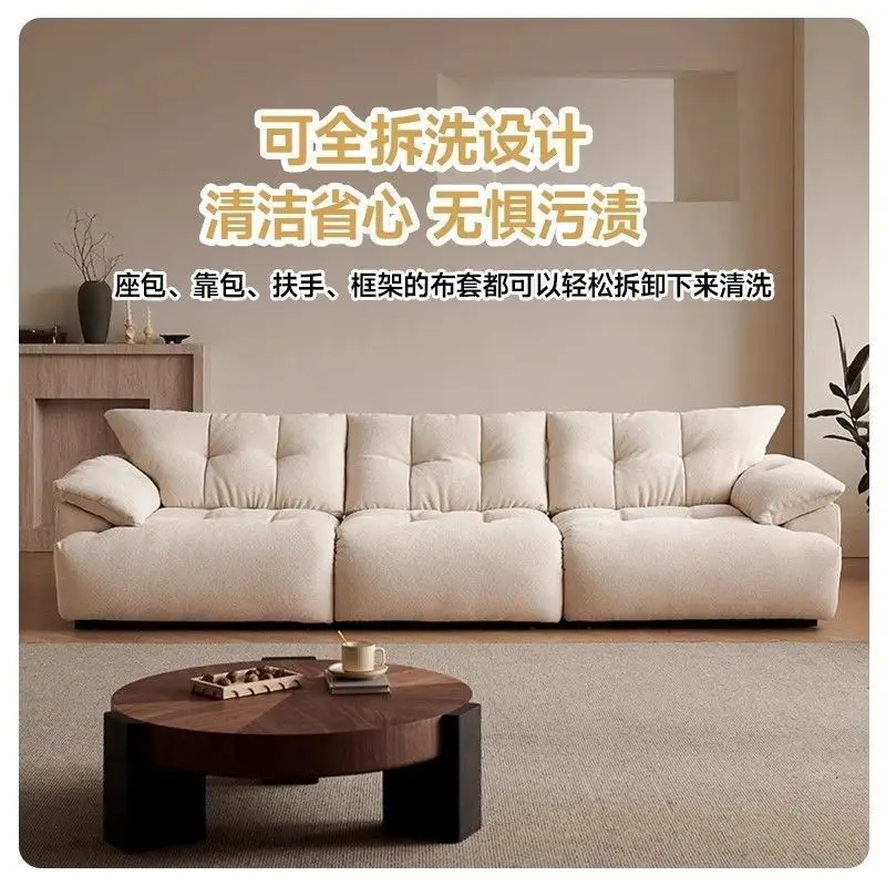 

Cloud bud puffs can be fully disassembled and washed, adjustable backrest, sitting depth function, fabric cloud sofa