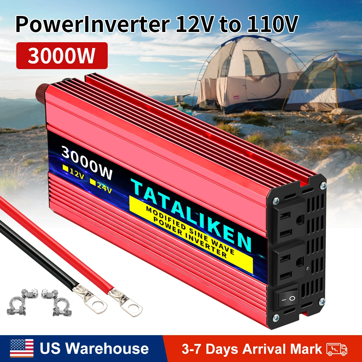 Modified Sine Wave Inverter 12V DC TO AC 110V  600W 1500W 2200W 3000W 4000W 60HZ With LED Voltage Display