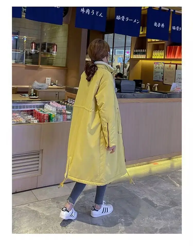 Down Cotton Parkas Jacket Women's Mid-length Over The Knee 2025 New Korean Loose Fashion Winter Padded Female Thickened