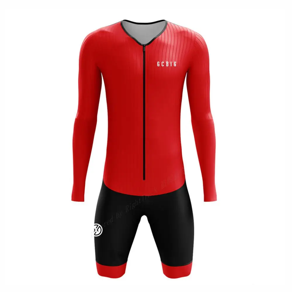 GG-Road Aero Triathlon Suit for Men Red High Quality Bodysuit Ciclismo One Piece Bicycle Sets Jumpsuit Culotte Hombre Thick Pad