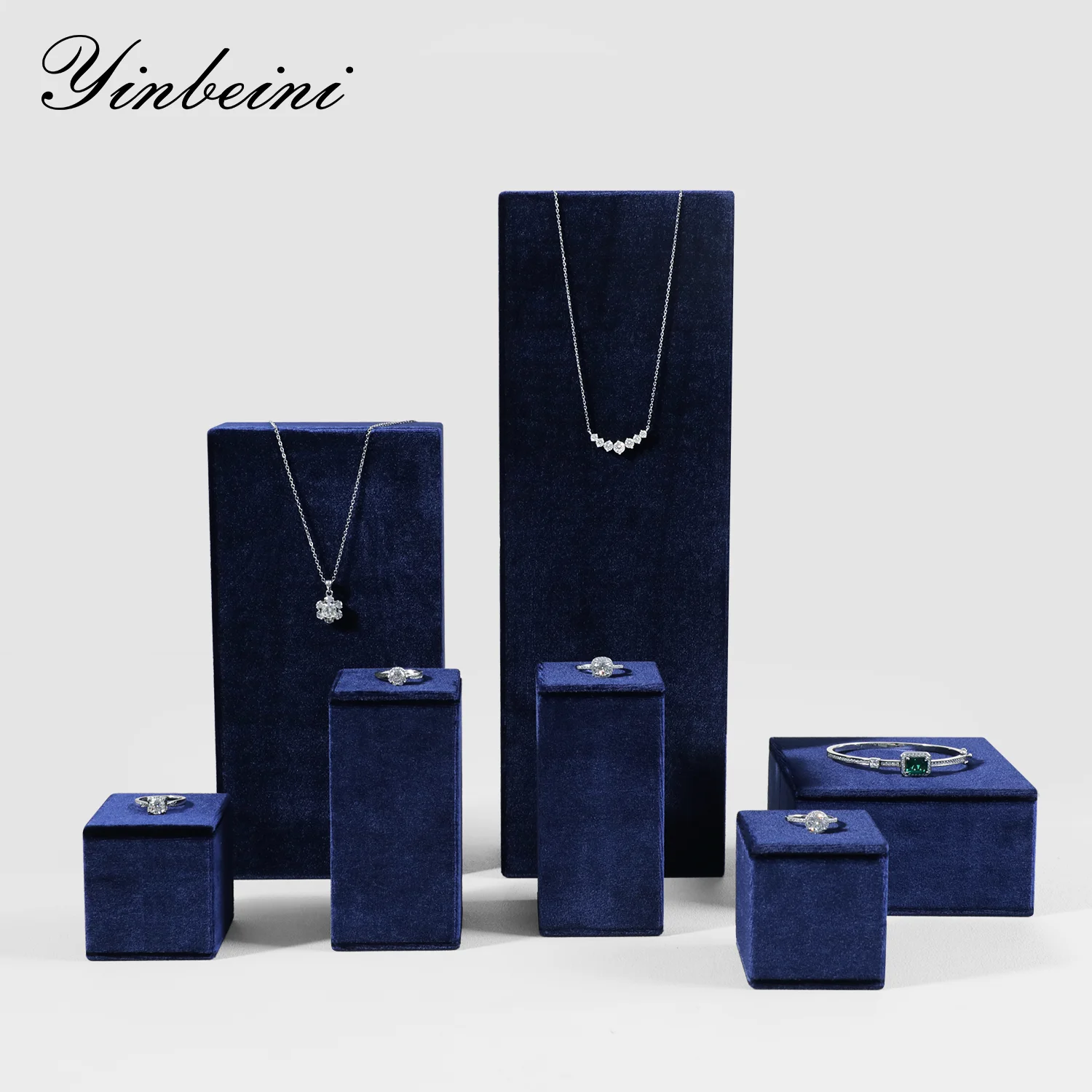 

Yinbeini подставка для ювелирных изделий бархатный дисплей комбинированный кольцо серьги ожерелье лоток для дисплея кулон браслет органайзер для хранения TB007