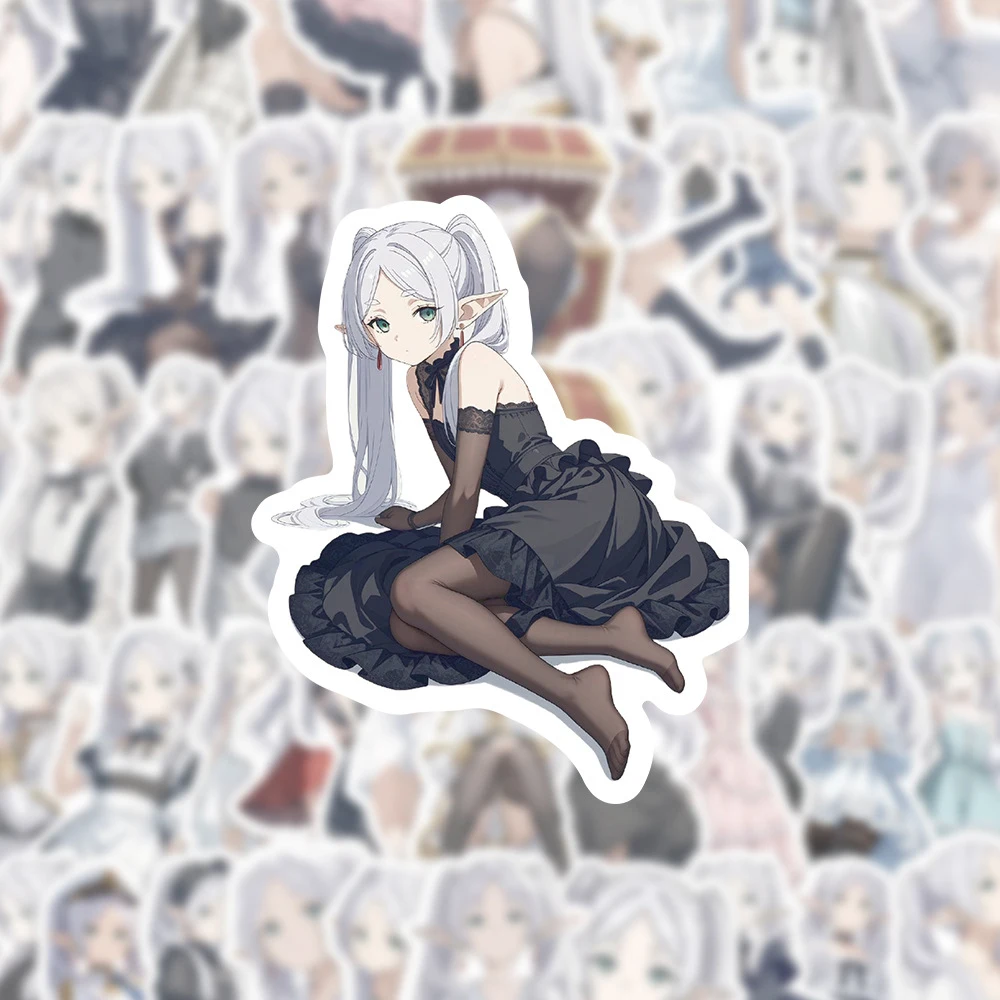 

10/30/60pcs Cute Frieren Anime Character Stickers Graffiti Decoration DIY Phone Case Suitcase Laptop Cartoon Decals for Kids Toy