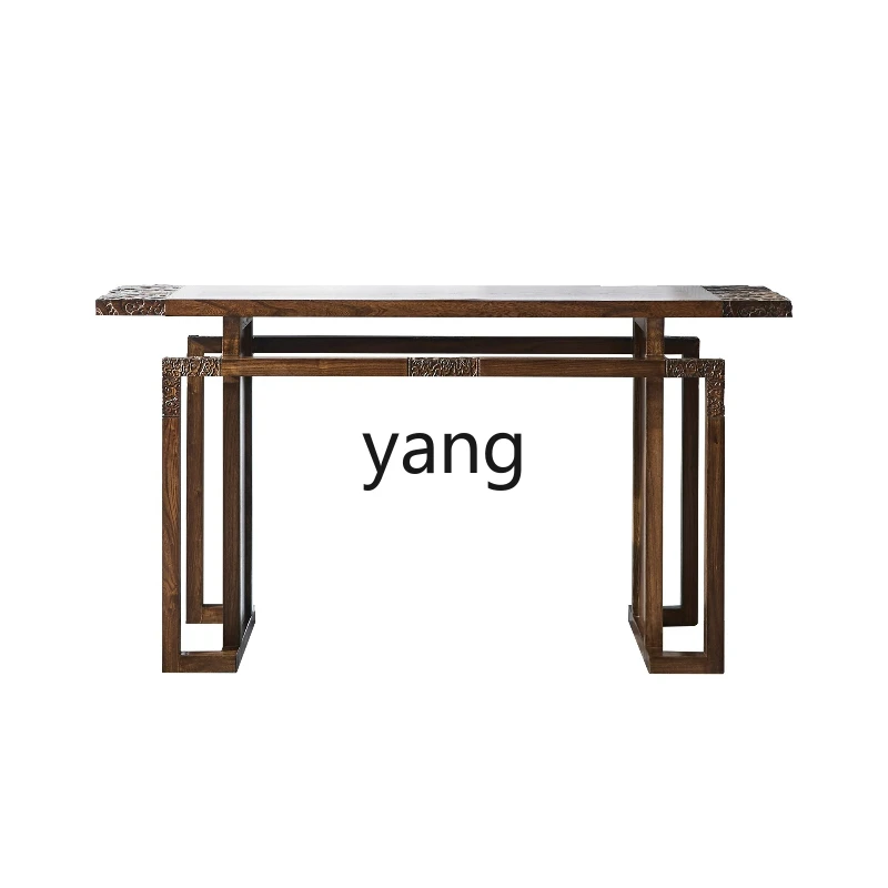 

LMM modern new Chinese strip case antique solid wood simple old elm strip ji zen table