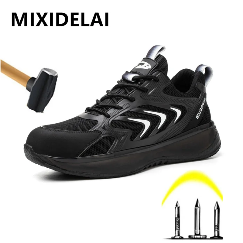 

Ultra light Protection Shoes, Men'Anti smashing Anti piercing Safety Shoes shock-absorbing Soft Soled Work shoes Steel Toe Boots