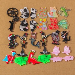 5pcs Acrylic Funny Cat Charms for Jewelry Making Panda Pendants DIY Earrings Necklace Kid's Jewelry Accessories Supplies