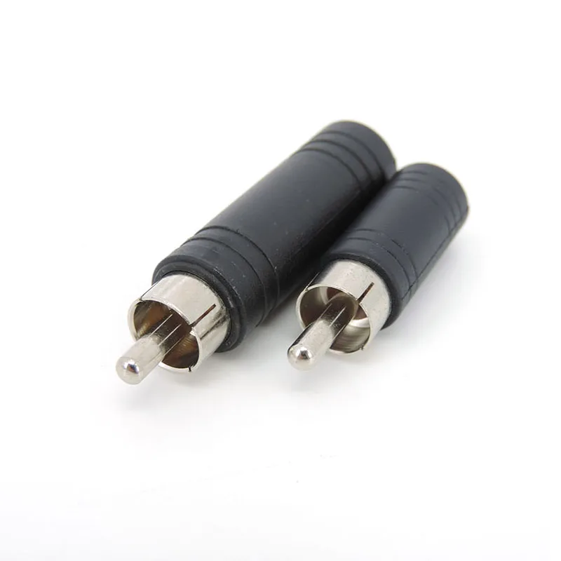 1Pcs RCA Male Plug to 6.35mm 6.5mm to 3.5mm 3Pole Stereo Female Jack Adapter 6.35 3.5 Audio M/F Connector Black L1