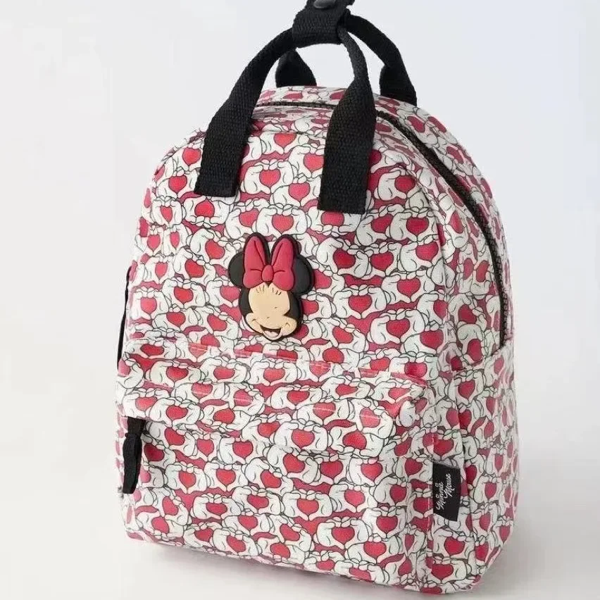 

Disney Girls Backpacks Mickey Mouse Kawaii Bags Print Sequin Travel Storage Fashionable Schoolbags Kindergarten Mini Backpack