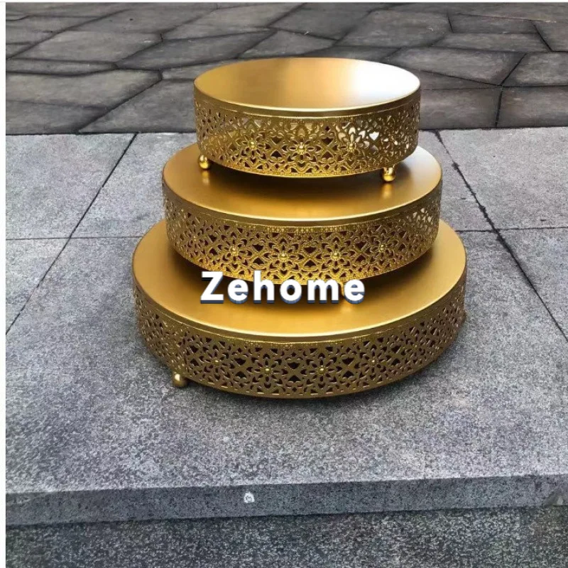 European wedding table props round cake plate wrought iron tall cake rack fruit plate snack tray