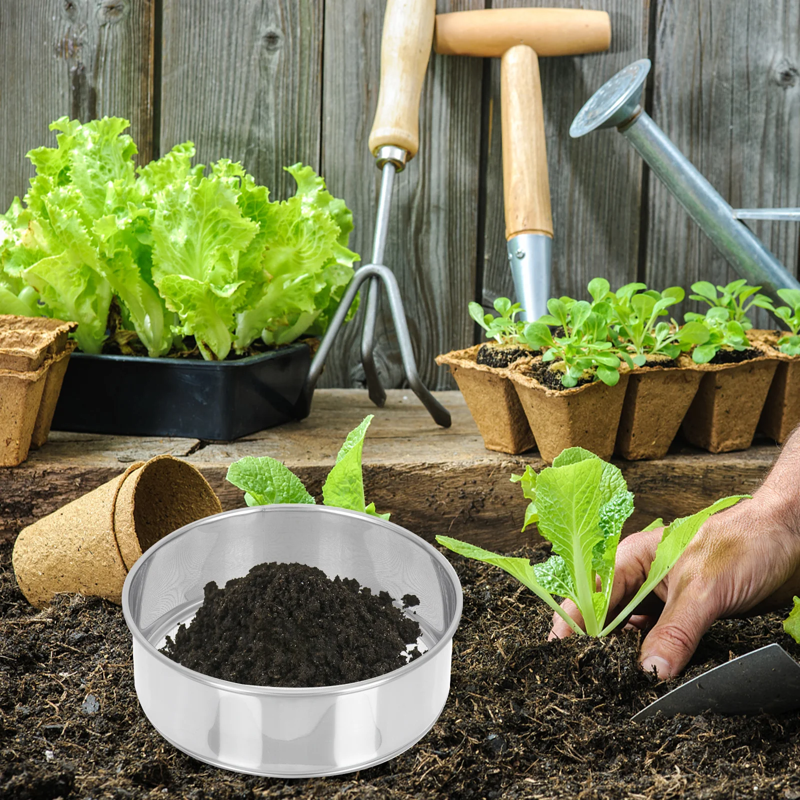 

Stainless Steel Sieve Round Wire Mesh Sifter For Soil Cooking Gardening Home Use Manual Strainer Fine Mesh Filter