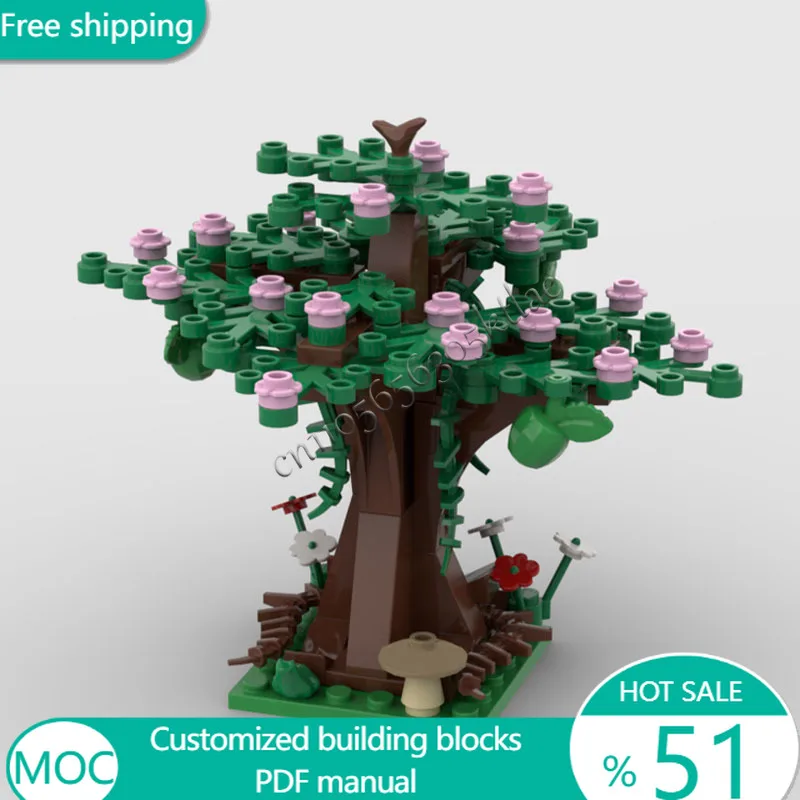

97 шт. деревья, дизайн яблочного дерева MOC, модульный строительный блок, детский дизайн, образовательный креативный DIY, сборка для мальчиков, игрушка в подарок