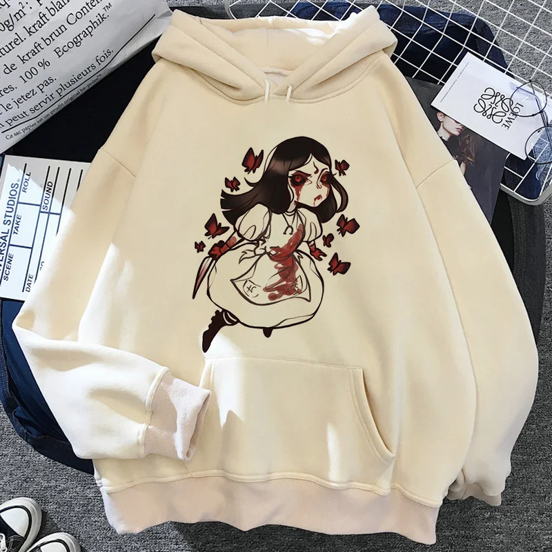 Alice Madness Returns Hoodies Male Ulzzang Streetwear Vintage Men Sweatshirts Manga Harajuku