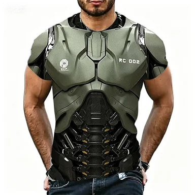 

Dark Dragon Knight Armor Printed T-shirt Loose Breathable Trendy Short Sleeve Top