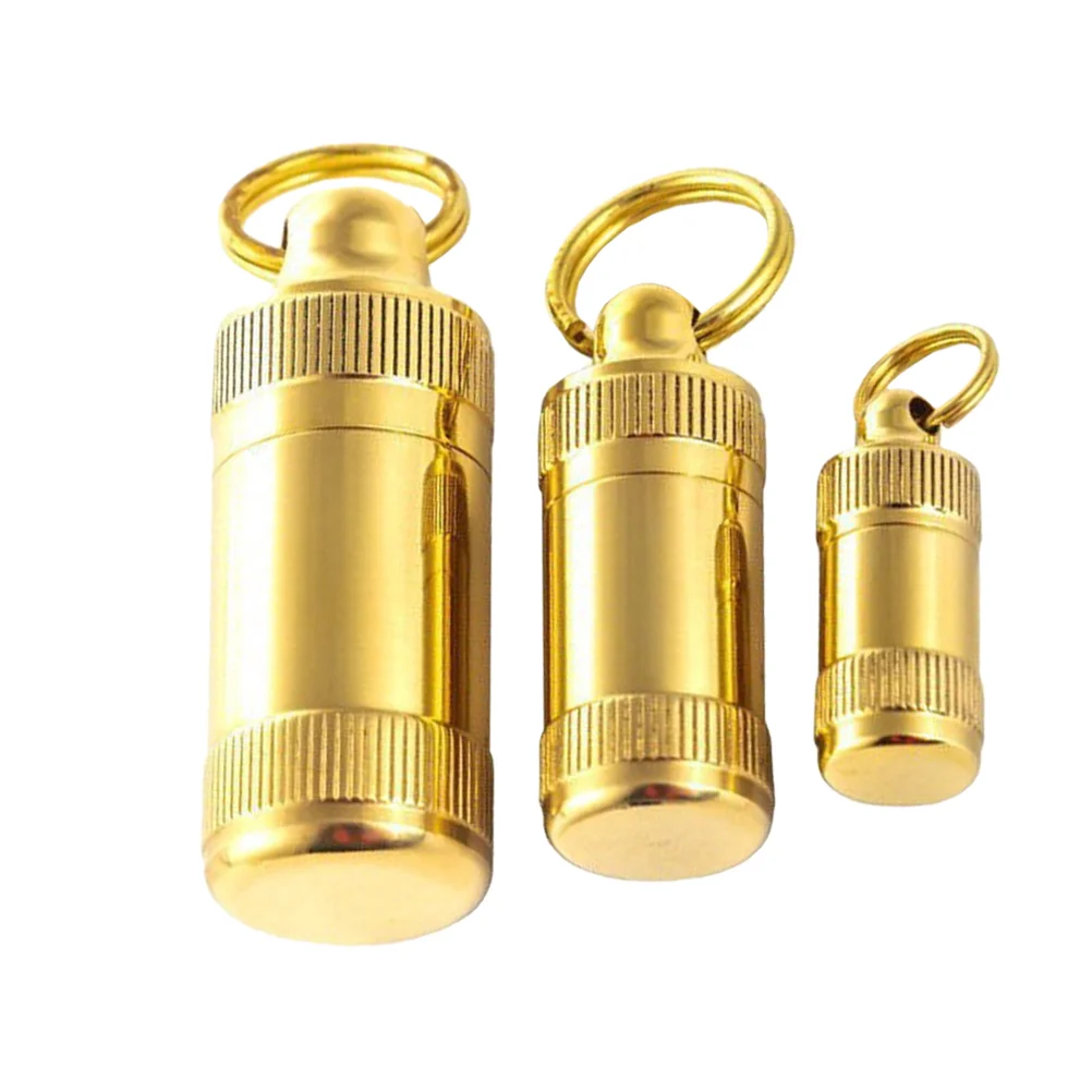 

3 Pcs Mini Moistureproof Pill Bottle Waterproof Case Holder for Travel Medicine Key Chain Storage