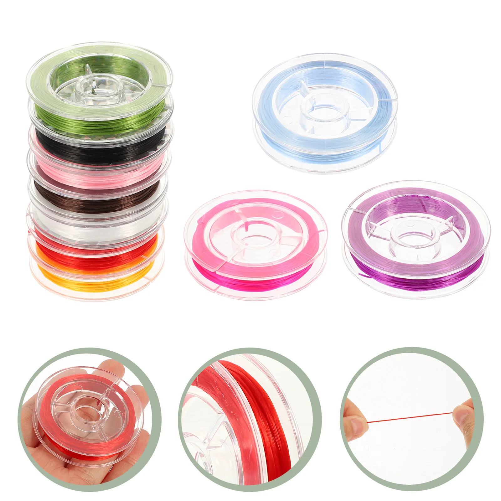 

10pcs 10 Rolls Elastic Beading Rope Jewelry Making Bracelet Rope Supplies Bracelet String Cord Diy Stretch Craft Thread