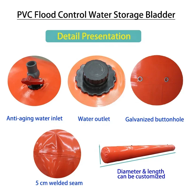 Large Capacity PVC Soft Water Tank Mobile Water Bladder with Switch Valve Outdoor Anti-Flood Emergency Water-Logging bag
