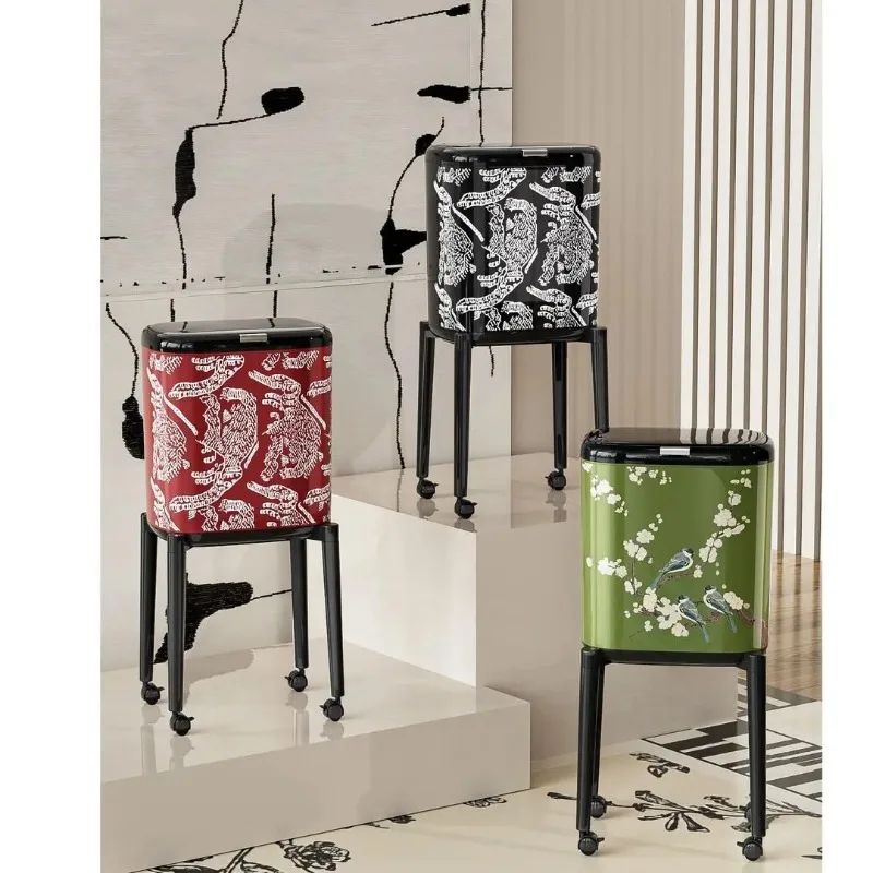 

Luxury Stainless Steel Tall Kitchen Trash Can Large Capacity Foot Pedal Hands Free Garbage Bin No Bending Required Household