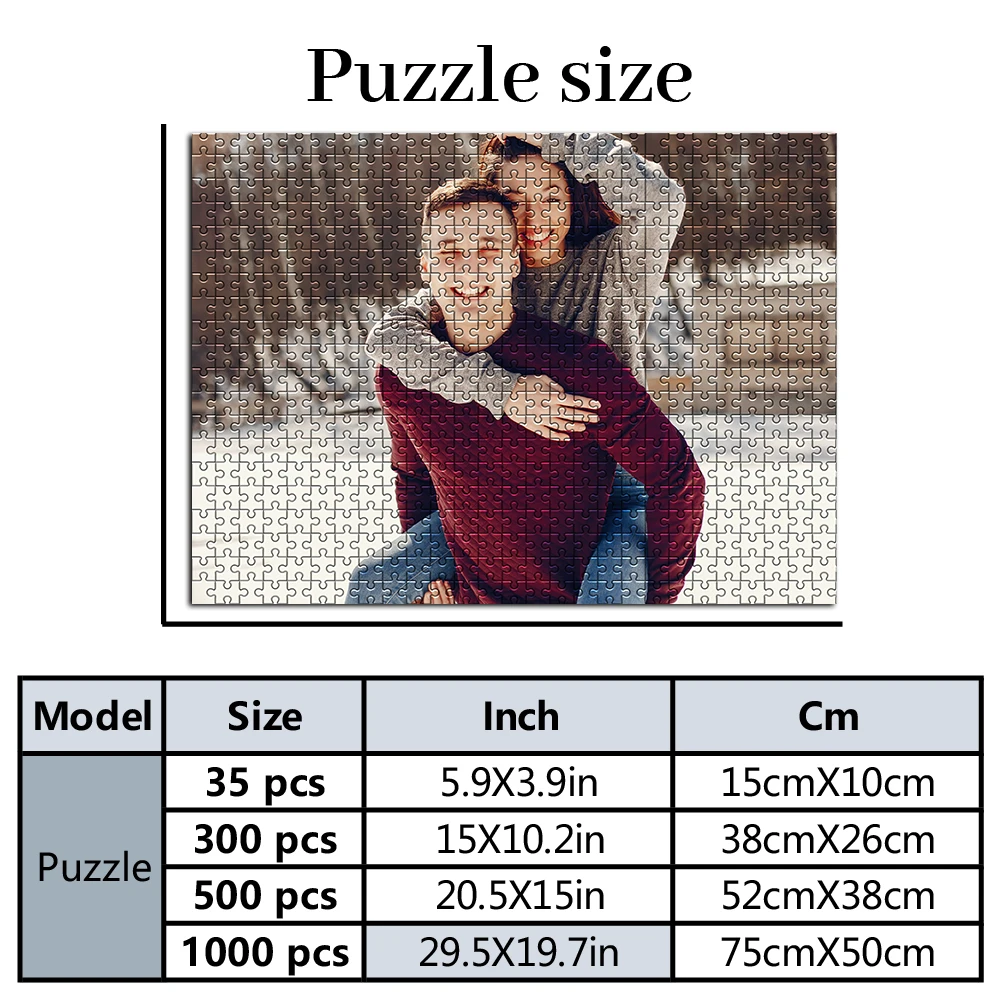 35/300/500/1000pcs Personalized Custom Photo Puzzle Couple Photo Couple Custom photo puzzle
