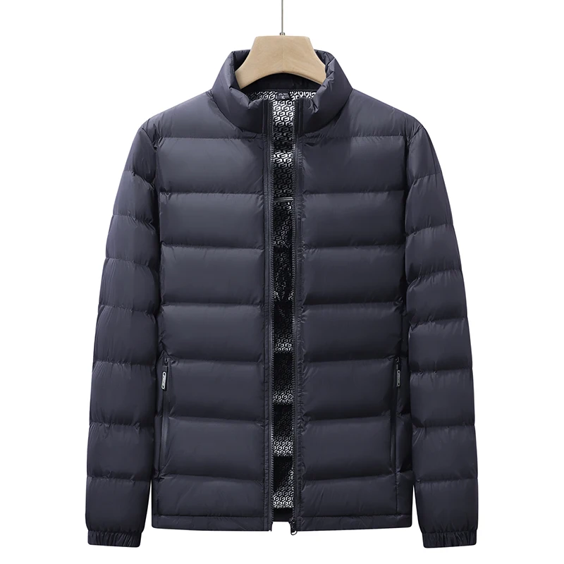 Winter Stand Collar Windproof Men Parkas Solid Color Thicken Warm Male Outerwear Casual Comfortable Cotton Jackets New All-match