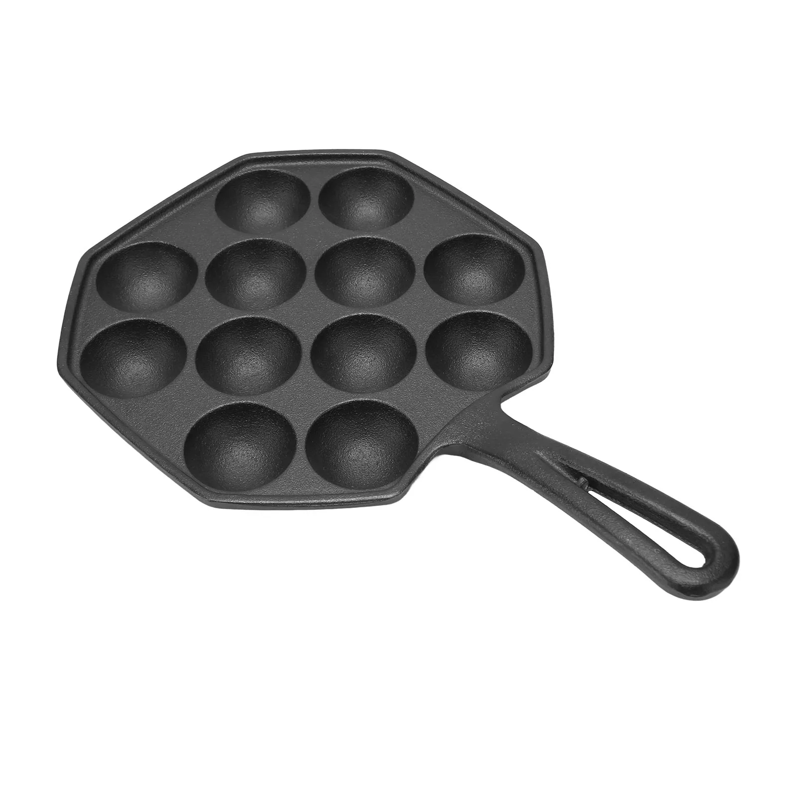 12 Grid Octopus Meatballs Frying Pan Cast Iron Non Sticking Takoyaki Cooking Pan for Home Kitchen Breakfast Making