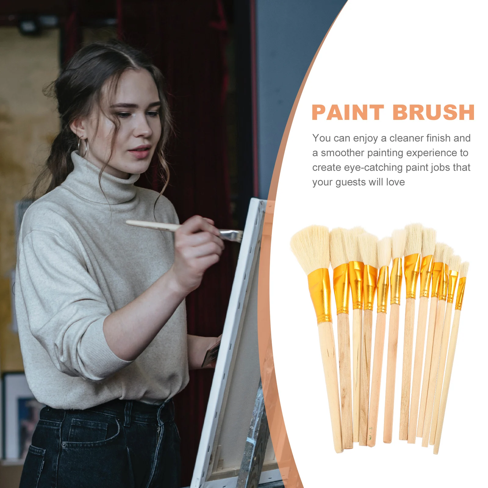 

12Pcs Wooden Handle Paint Brush Set Oil Acrylic Watercolor Painting Brushes Professional Artist Craft Painting Supplies