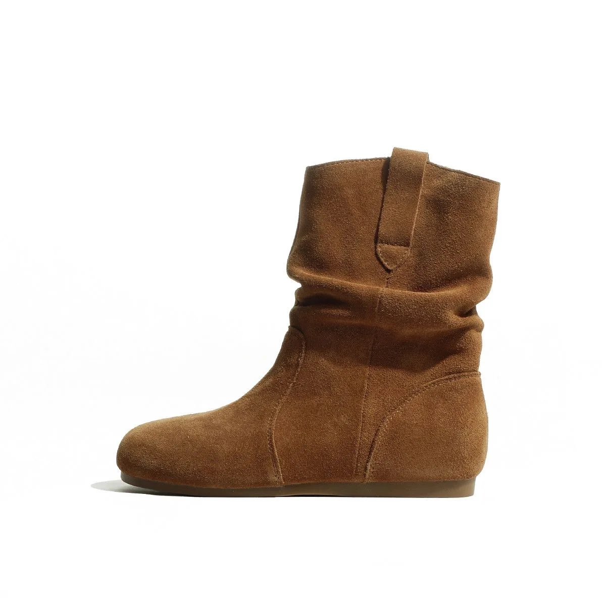 أحذية ريترو قصيرة للنساء 2025 الخريف/الشتاء الغربية جولة رئيس قصيرة برميل Bockenstack الأحذية #4