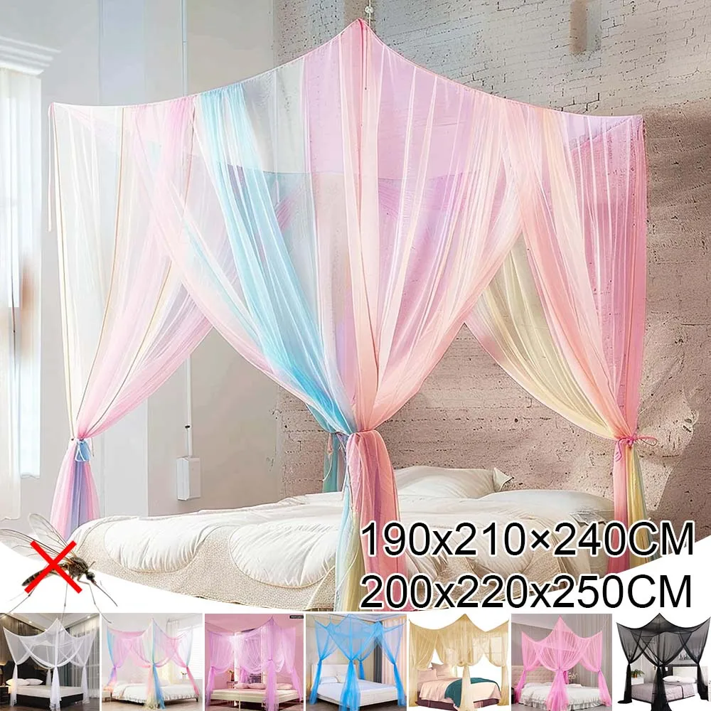 

200x220x250cm 4 Openings Square Mosquito Net Breathable Ceiling Bed Curtain Mosquito Proof Net Cover for Home Camping Courtyard