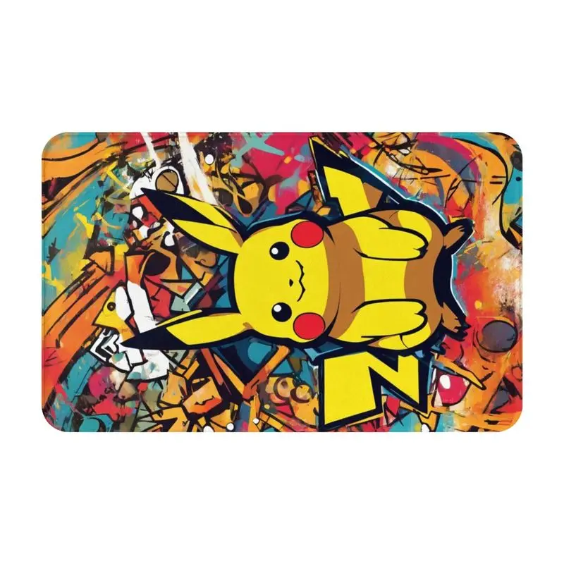 Custom Personalized Cartoon Animation Pokemon Pikachu Doormat Mat Anti-Slip Bathroom Kitchen Toilet Rug Carpet 40*60cm