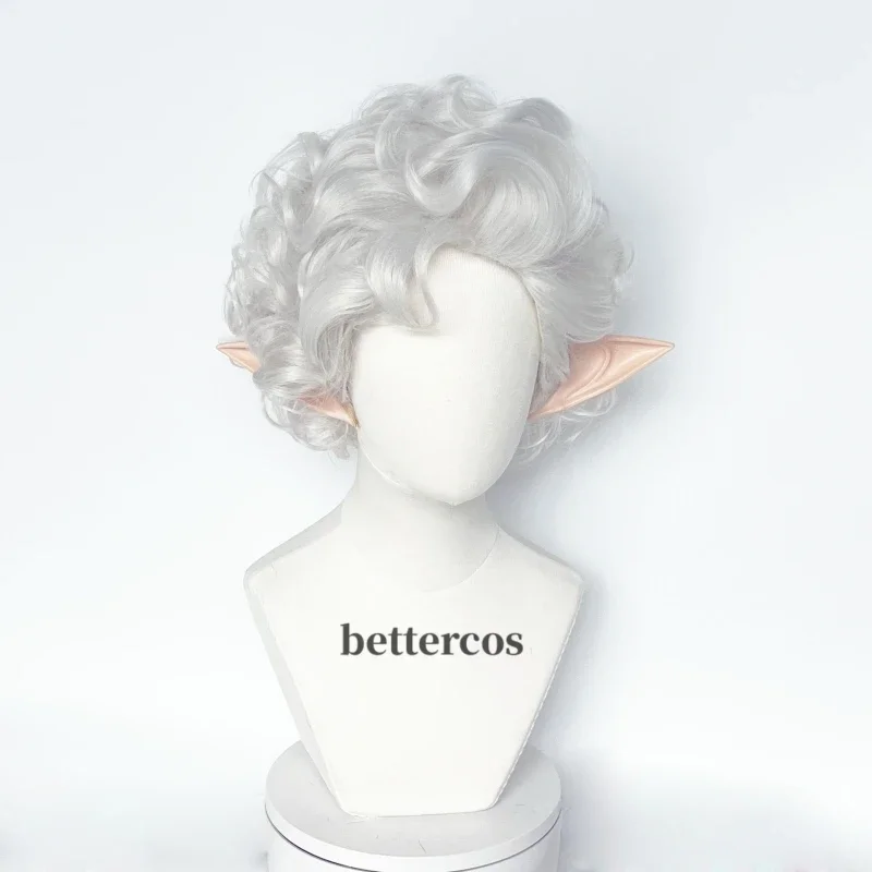 شعر مستعار تأثيري مصاص الدماء من Astarion ، مقاوم للحرارة ، شعر مستعار اصطناعي ، أبيض فضي