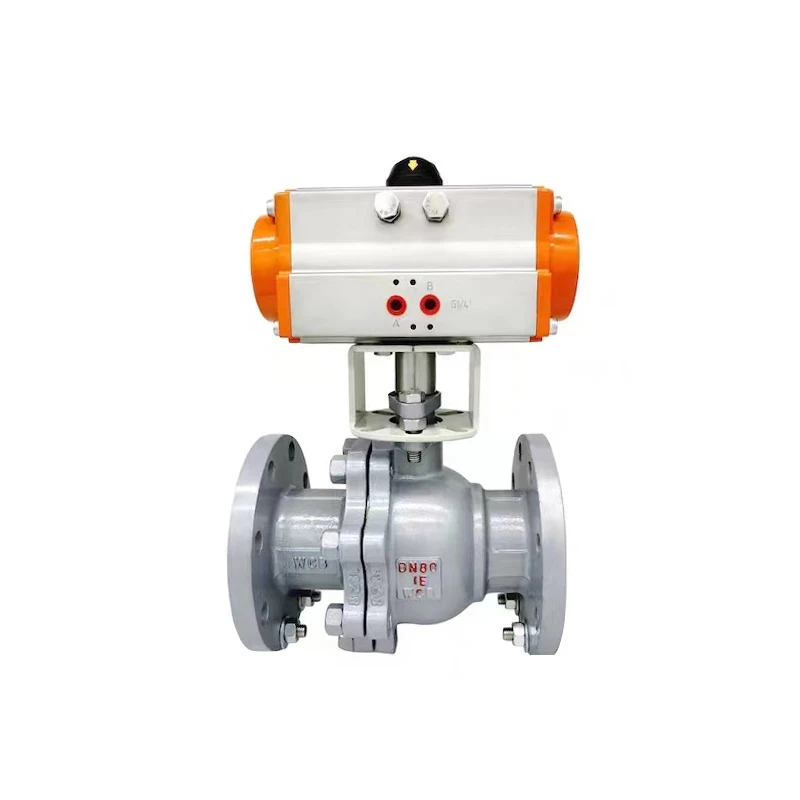 Stainless Steel 304 316 Pneumatic Actuator Ball Valve Flange Connection DN50-DN200 OEM ODM