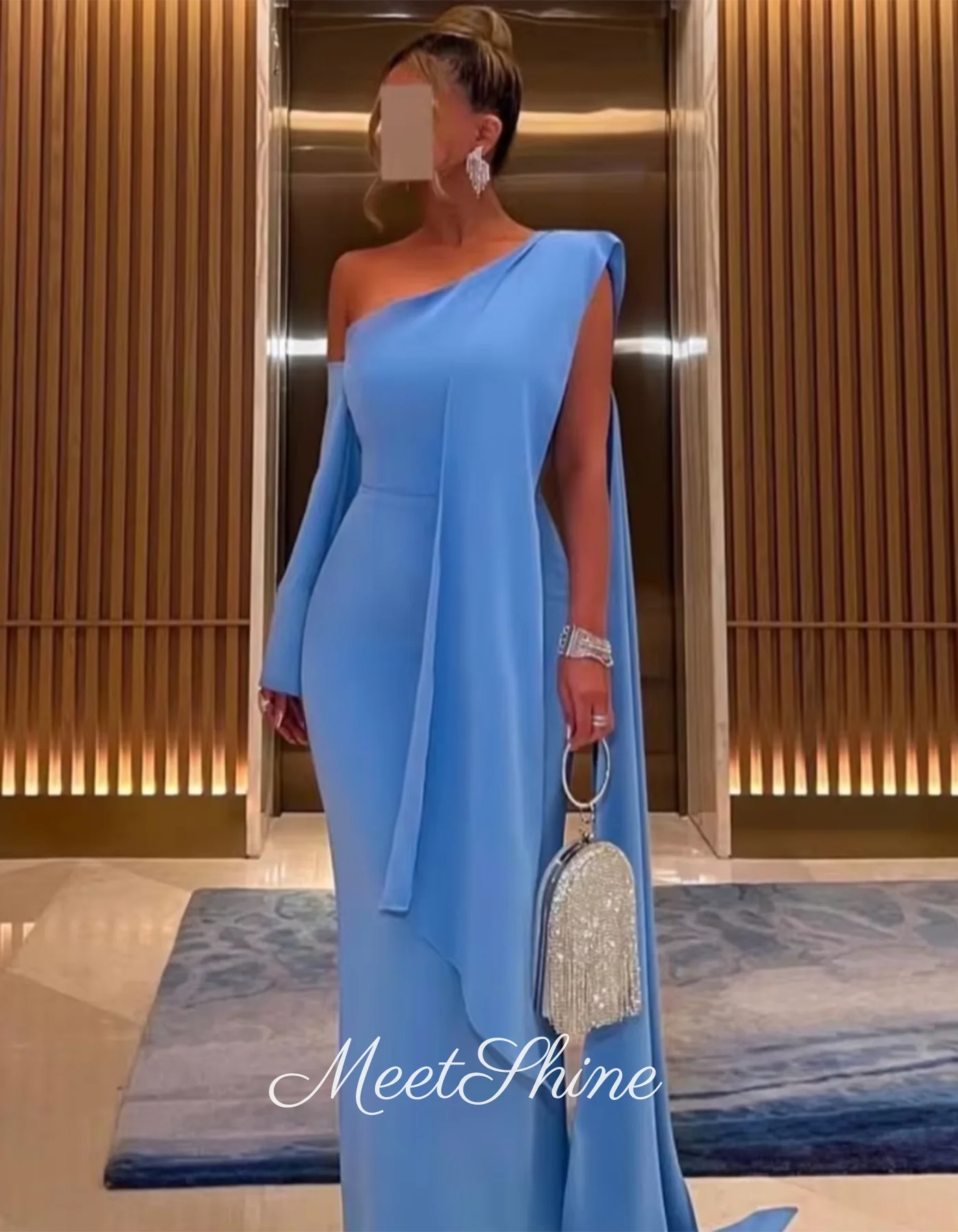 فستان أنيق للحفلات الراقصة بكتف واحد حورية البحر فستان سهرة أزرق حورية البحر المملكة العربية السعودية فستان رسمي لحفلات الزفاف 2025 مخصص