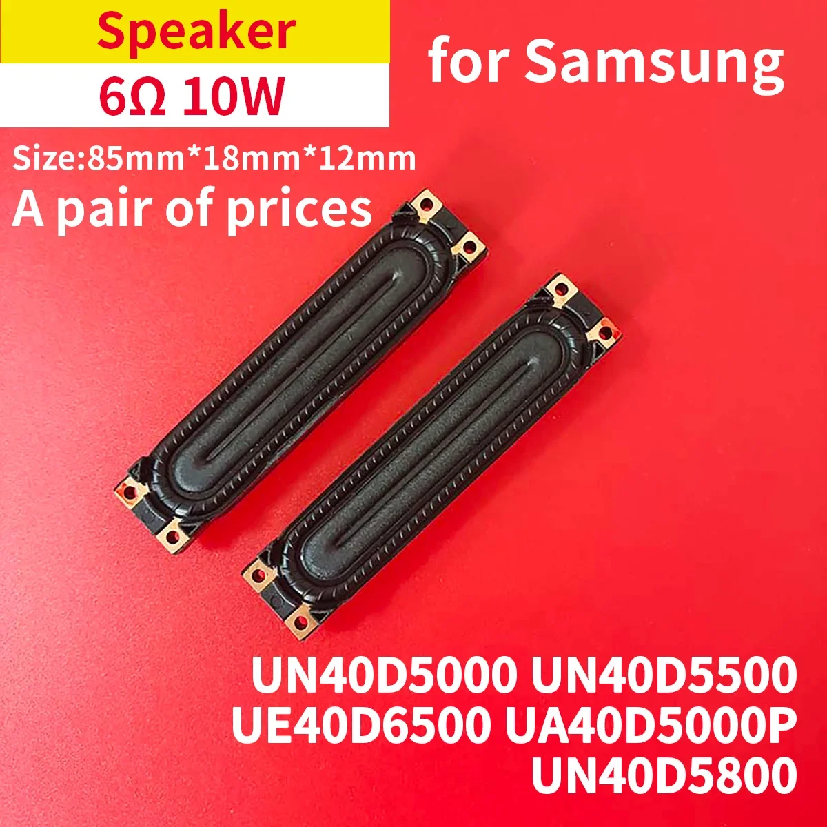 Новые оригинальные динамики (пара) для Samsung UN40D5000 UN40D5500 UA40D5000P UN40D5800 Horn 6 евро 10 Вт 85 мм*18 мм/12 мм