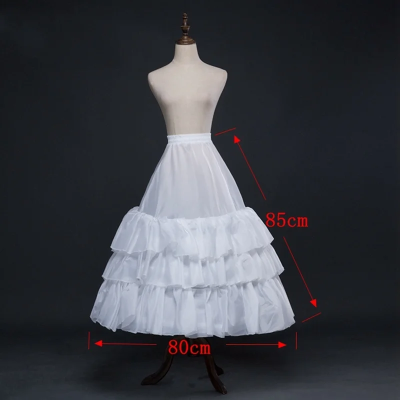 Newly White Ruffled Short Lolita Petticoats A Line Crinoline For Wedding Short Bridal Petticoats Underskirt Wedding Accessories