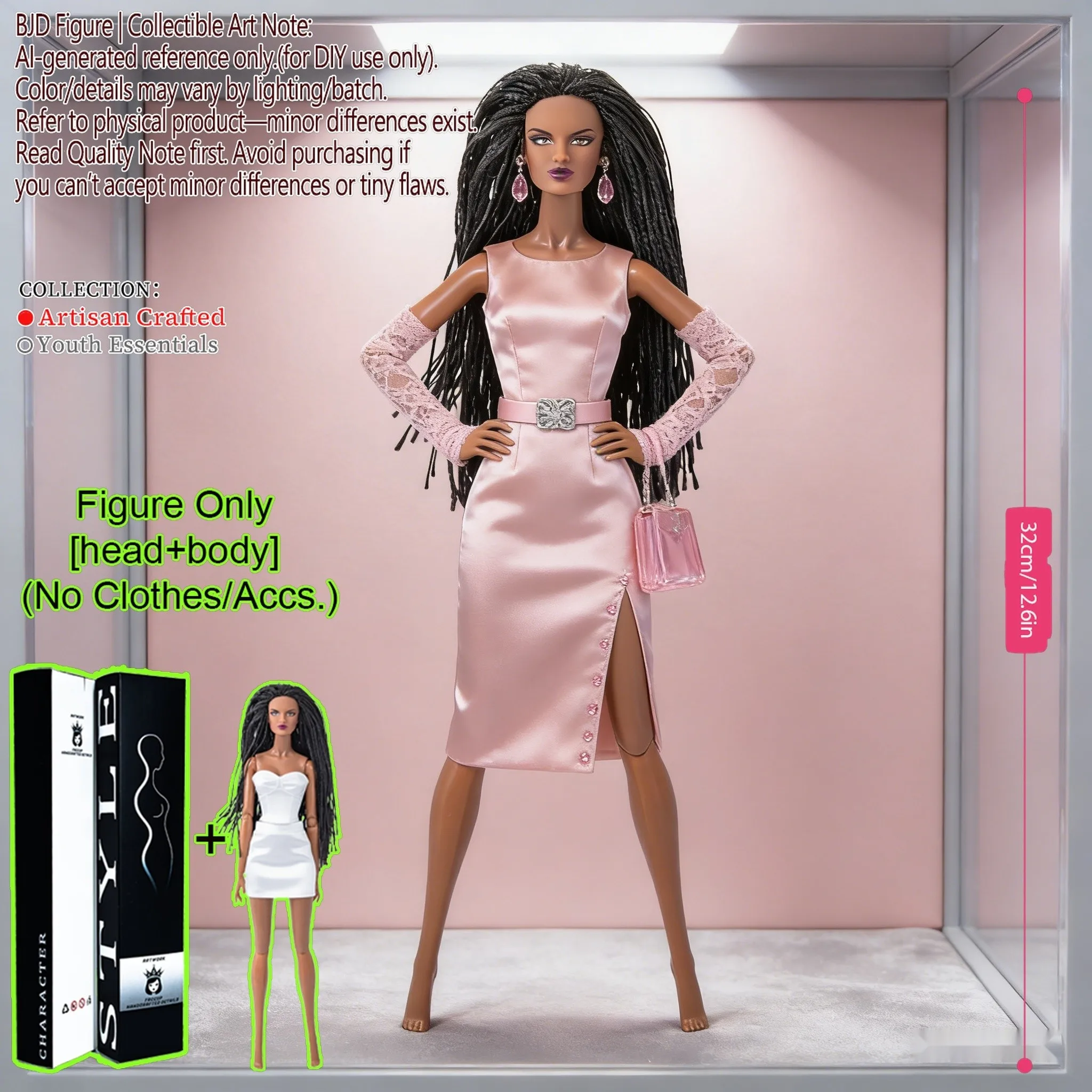 

1/6 Scale 12.6in BJD Doll 12-Joint, Real Skin & Exquisite Features, DIY Outfit Holiday Gift (No Clothes)