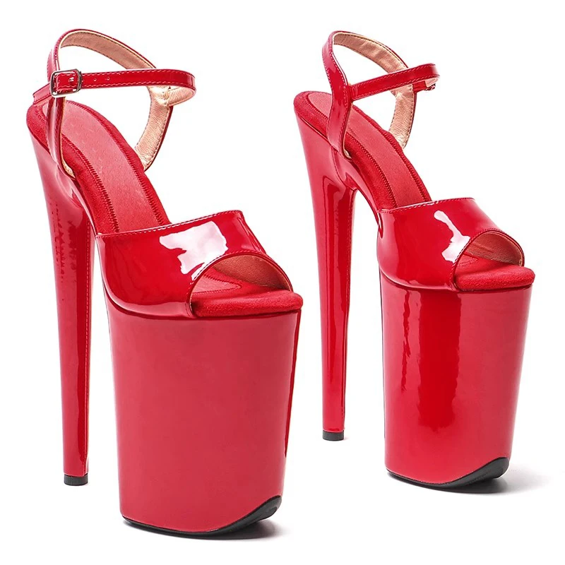 

Peep Toe 23CM/9inches PU Upper Plating Platform Sexy High Heels Sandals Pole Dance Shoes 037