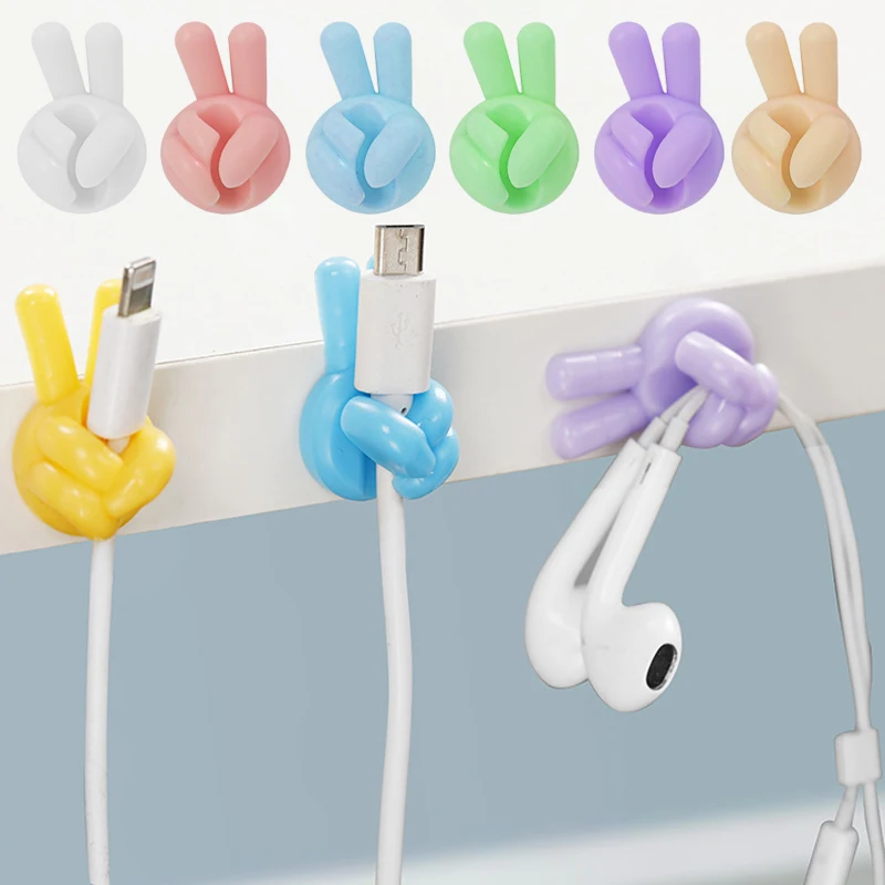 New Creative Multifunctional Wire Clip Holder Thumb Hooks Charging Cable Winder Organizer Clamps Desk Wall Hanger Cord Hook